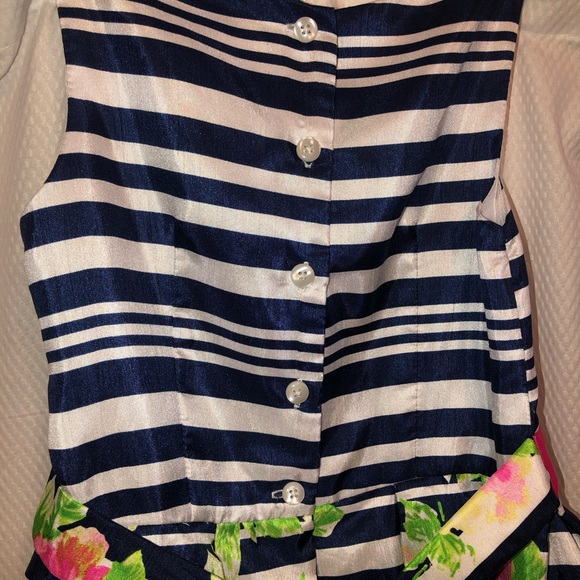 Jona Michelle Boutique Lilly Style Botanical Dress Stripes And Flowers - Picture 6 of 9